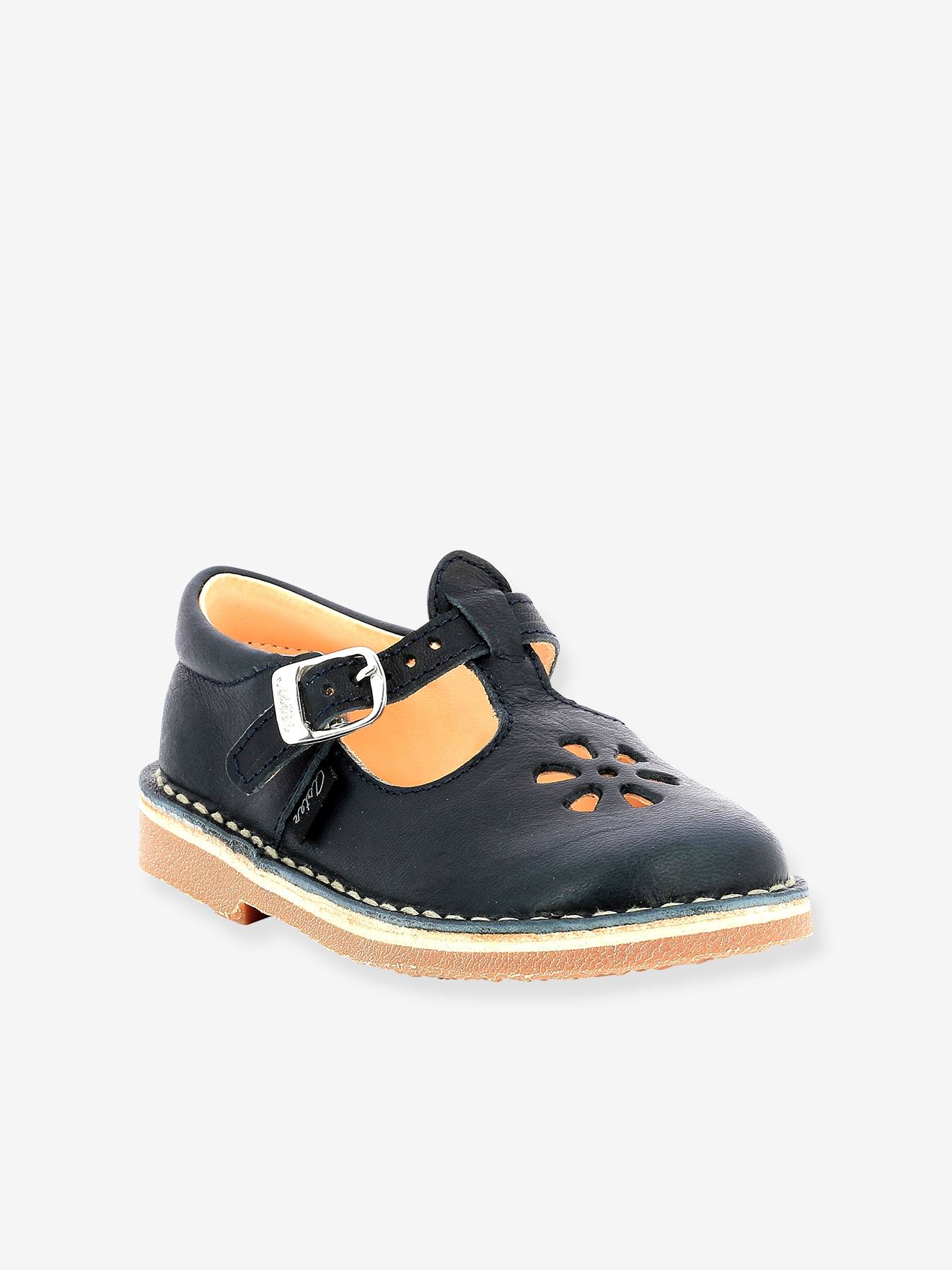 T-Bar Shoes in Vegetable Tanned Leather, Dingo 2 ASTER(r) blue dark solid