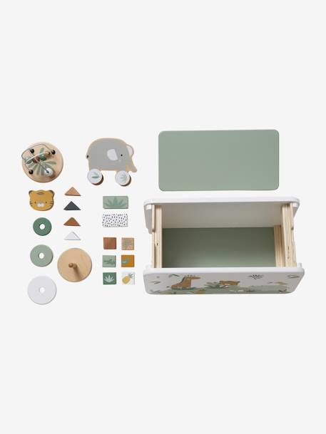 Multi-Activity Fox Toy Box - Wood Fsc® Certified - Green Medium Solid With  Desig, Toys | Vertbaudet