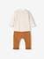 Top & Fleece Trouser Combo for Babies BROWN MEDIUM SOLID+GREEN MEDIUM SOLID 