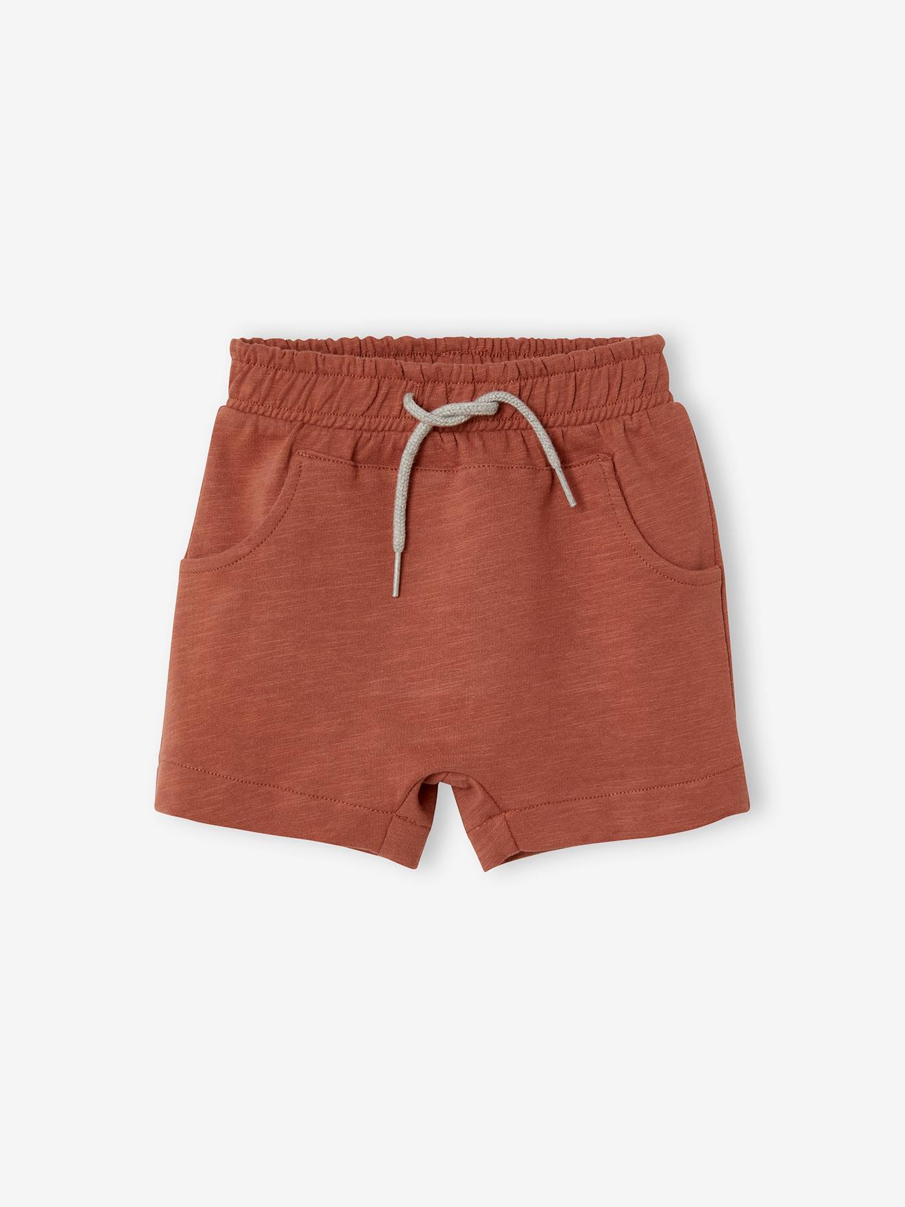 Bermuda Shorts in Fleece for Baby Boys brown medium solid