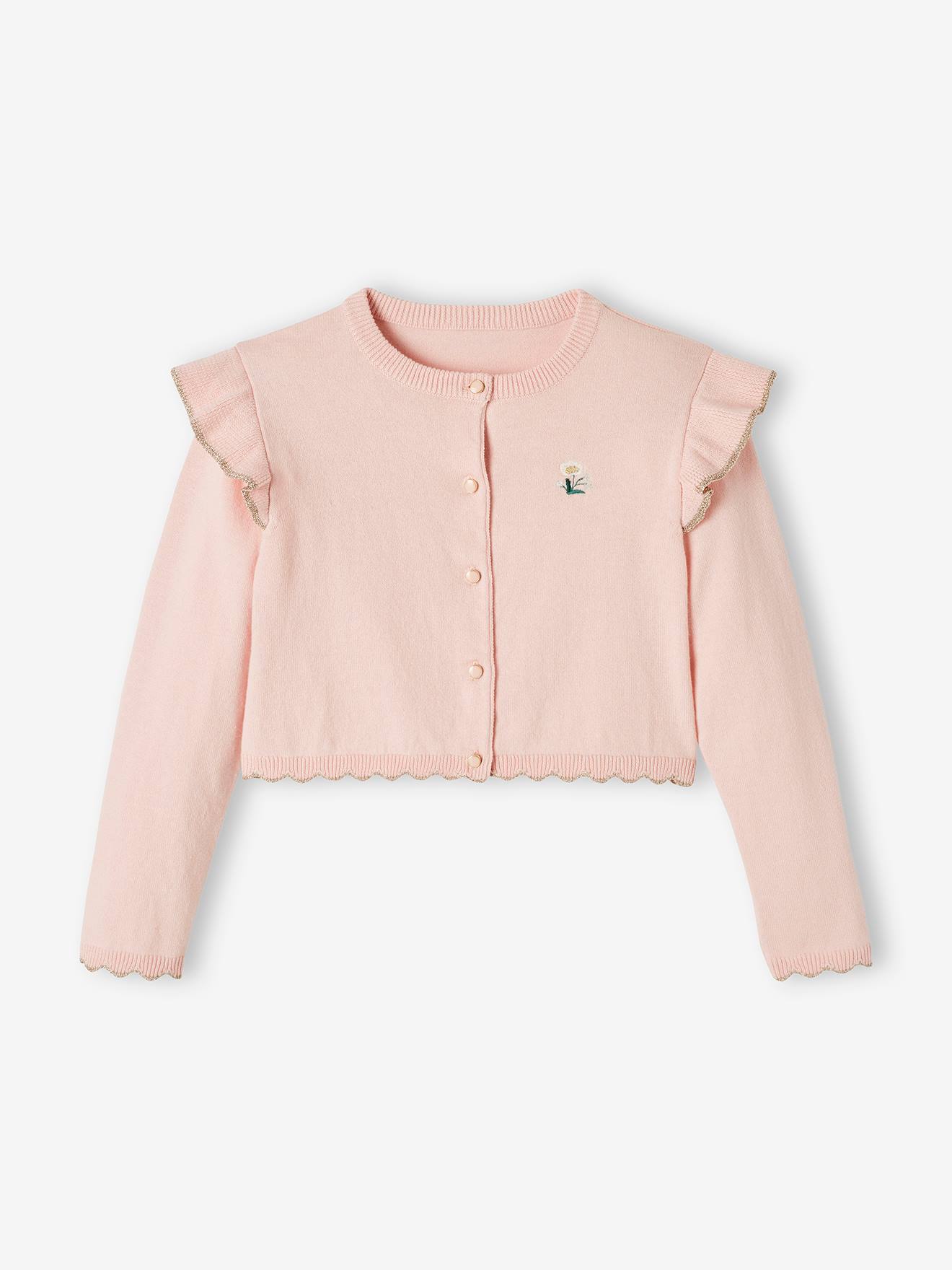 Short Cardigan with Ruffle