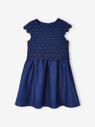 Girls-Dresses-2-in-1 Special Occasion Dress, Macramé Top Layer, for Girls