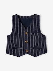 Baby-Jumpers, Cardigans & Sweaters-Special Occasion Waistcoat in Cotton & Linen, for Babies