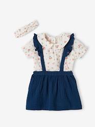Baby-Outfits-Blouse, Skirt with Straps & Headband Ensemble for Babies