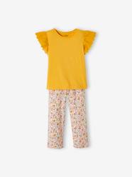 Girls-Sets-T-Shirt & Fluid Printed Trouser Combo, for Girls