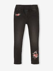 Girls-Trousers-Medium Hip MorphologiK Embroidered Waterless Treggings for Girls