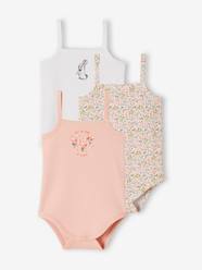 Baby-Bodysuits & Sleepsuits-Pack of 3 Rabbit Bodysuits, Thin Straps, for Newborn Babies