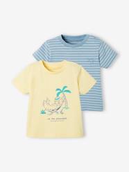 Baby-T-shirts & Roll Neck T-Shirts-Pack of 2 T-Shirts with Fun Animal Motifs for Baby Boys