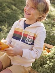 Boys-Cardigans, Jumpers & Sweatshirts-Hooded Jacket with Zip, Striped Motif, for Boys