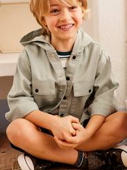 Boys-Shirts-Hooded Shirt with Press Studs, for Boys