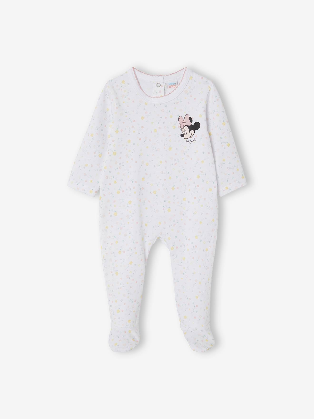 Baby Girls Sleepsuit Pyjamas All Inn One With Hood Disney Minnie Mouse 