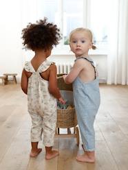Baby-Dungarees & All-in-ones-Floral Dungarees with Ruffle on the Straps, for Babies