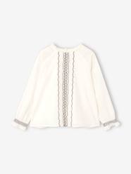 Girls-Blouses, Shirts & Tunics-Cotton Voile Embroidered Blouse for Girls