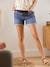 Denim Shorts with Seamless Belly-Band for Maternity BLUE DARK WASCHED 