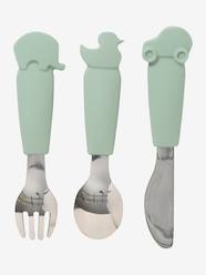 -3 Cutlery Set in Silicone & Stainless Steel, for Children