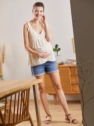 Maternity-Sleeveless Top in Cotton Gauze, Maternity & Nursing Special