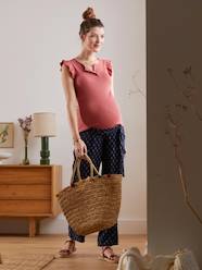 Maternity-Trousers-Fluid Trousers in Printed Viscose for Maternity