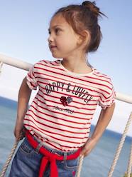 Striped T-Shirt, Sequinned Heart, for Girls