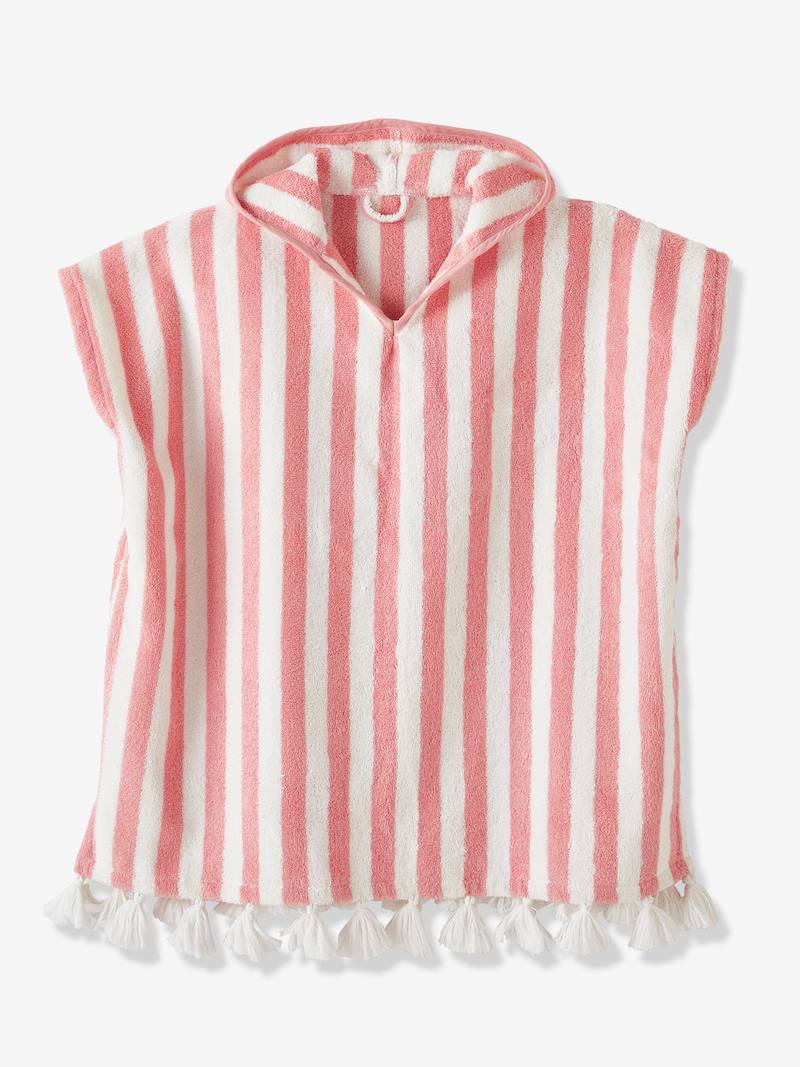 Rose in April Suzon Kids Bath Poncho - Light Pink Striped