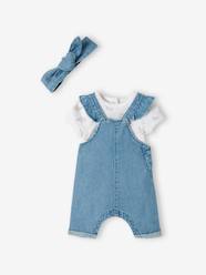 Baby-Outfits-3-Piece Combo: Dungarees, Bodysuit & Hat for Babies