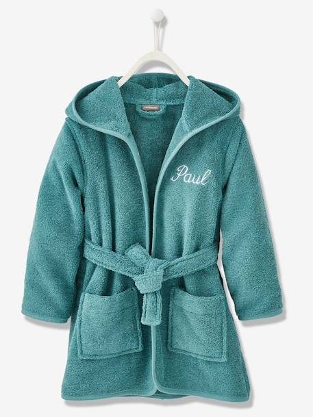 Child's Hooded Bathrobe Blue+Dark Green+Light Blue+Light Green+Light Purple+Navy+Orange+Pink 