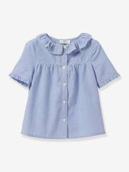 Girls-Blouses, Shirts & Tunics-Blouse with Frilled Collar for Girls, by CYRILLUS