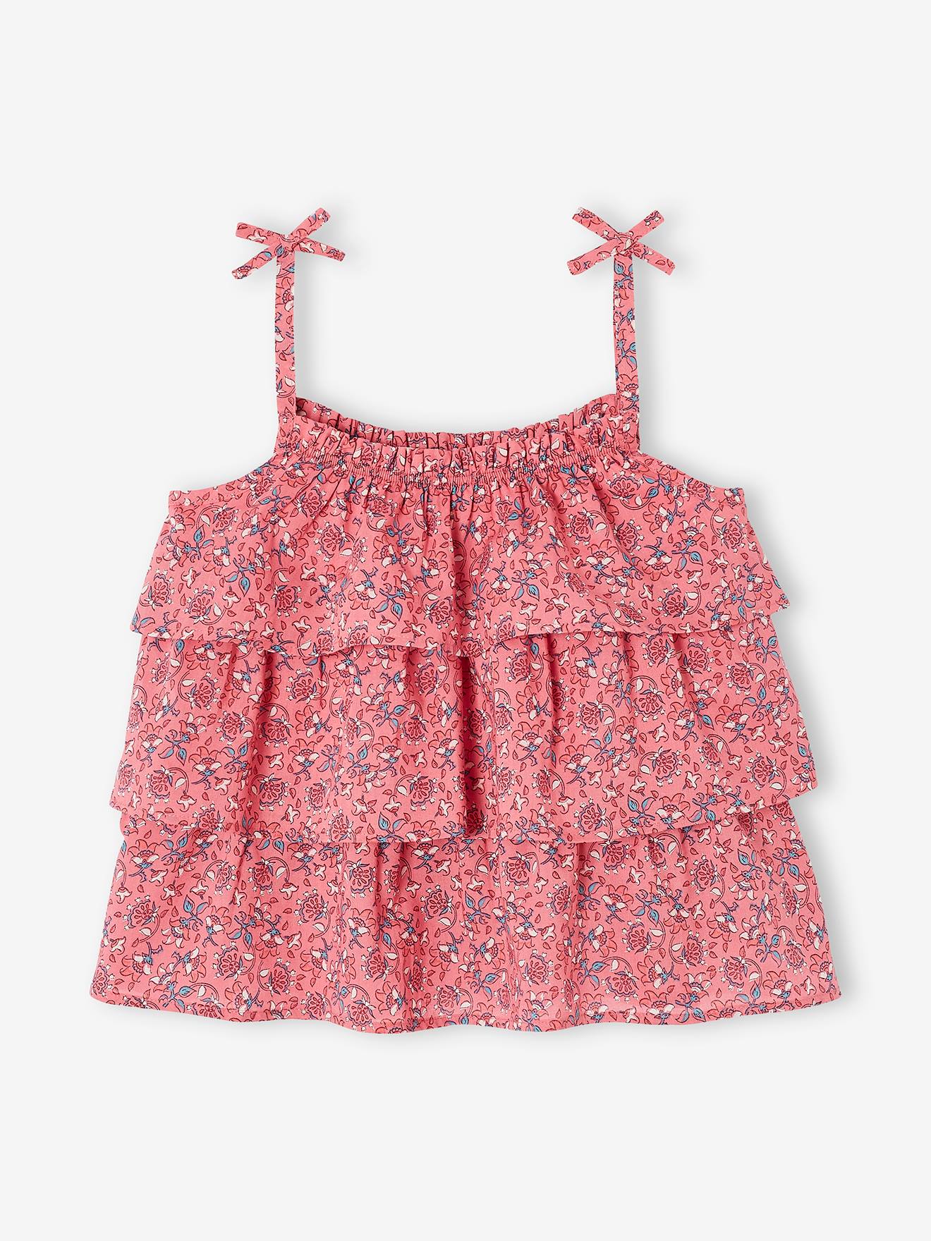 Printed Blouse with Ruffles