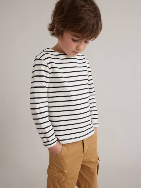 Sailor-Stripe Top for Boys - Organic Cotton, by CYRILLUS Blue/white stripe 