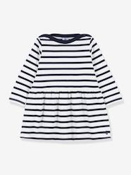 Baby-Dresses & Skirts-Iconic Long Sleeve Dress in Thick Organic Cotton Jersey Knit for Babies, by PETIT BATEAU