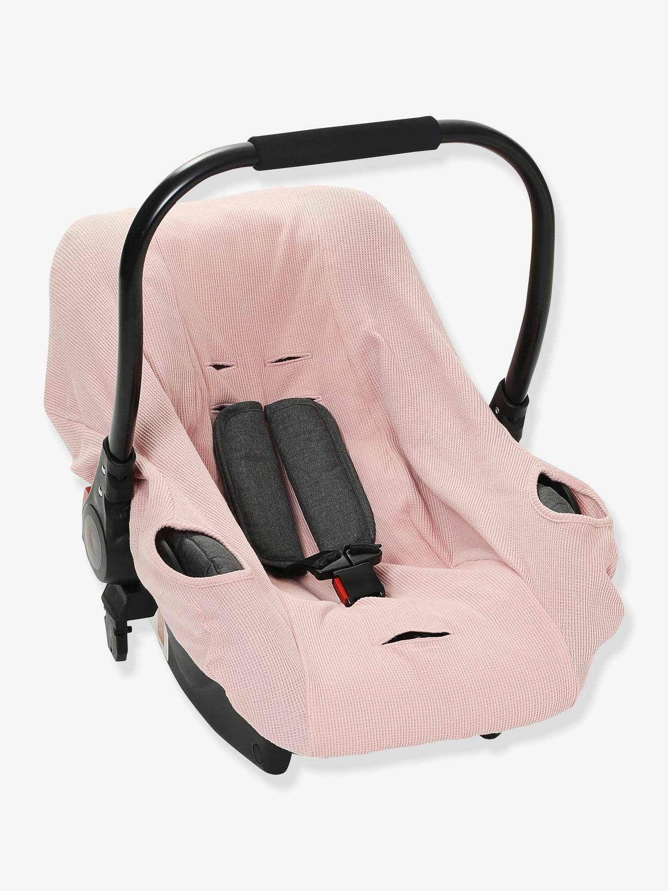 Elasticated Cover for Group 0+ Car Seat pink medium solid