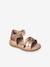 Leather Sandals with Touch-Fastener, for Baby Girls BROWN MEDIUM 2 COLOR/MULTICOL+PINK MEDIUM METALLIZED 