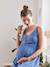 Cotton Gauze Dress with Thin Straps, Maternity & Nursing Special BLUE LIGHT SOLID 