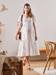 Maternity-Nursing Clothes-Ruffled Dress in Cotton Gauze, Maternity & Nursing Special