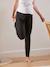 Fluid Trousers for Maternity in Plain Jersey Knit BLACK DARK SOLID 