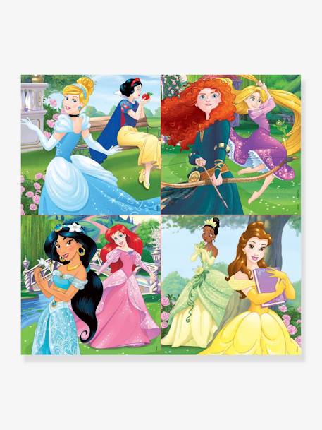 4 Progressive Puzzles, Disney Princesses - EDUCA PINK LIGHT SOLID WITH DESIGN 