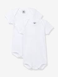 Baby-Pack of 2 Bodysuits, Cutaway Shoulders, Organic Cotton for Babies, by PETIT BATEAU