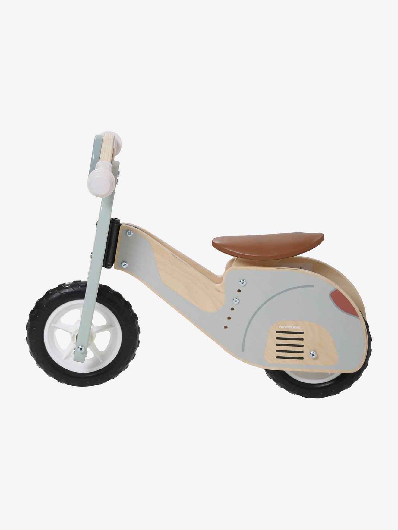 pink wooden balance bike