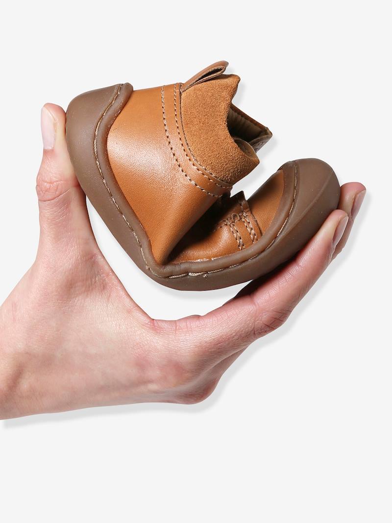 Soft Leather Ankle Boots for Baby Girls, Designed for Crawling gold