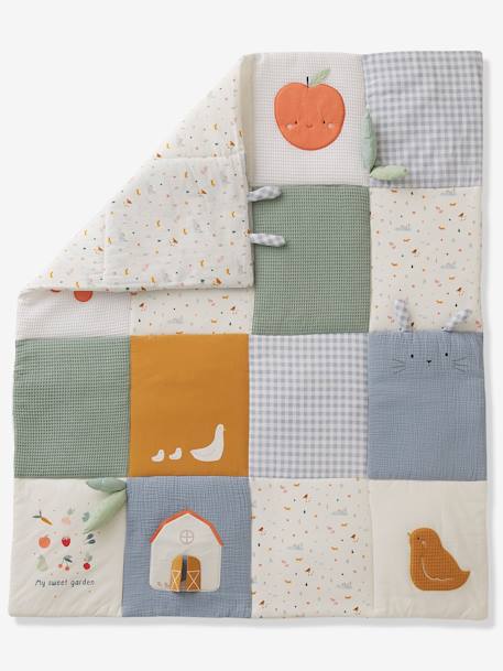 Patchwork Bedspread, Lovely Farm WHITE LIGHT ALL OVER PRINTED 