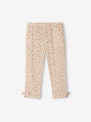 Girls-Trousers-Cropped Fluid Trousers with Print, for Girls