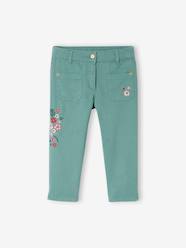 Girls-Trousers-Embroidered Cropped Trousers for Girls