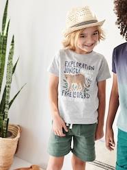 Boys-Sets-Leopard T-Shirt & Bermuda Shorts Combo in Cotton Gauze, for Boys