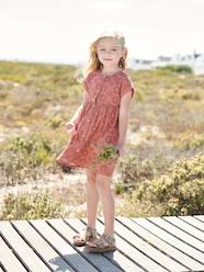 Girls-Dresses-Buttoned Dress in Broderie Anglaise for Girls