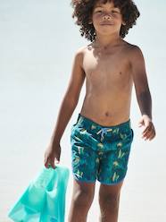 -Swim Shorts with Jungle Print for Boys