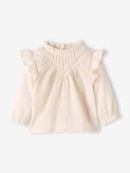 Baby-Frilly Blouse in Slub Fabric for Babies