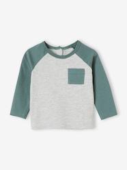 Baby-T-shirts & Roll Neck T-Shirts-Colourblock Top with Raglan Sleeves, for Babies