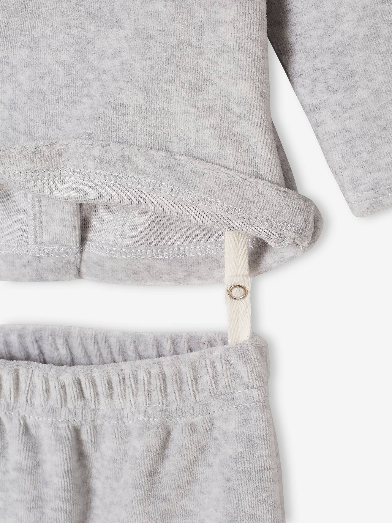 VERTBAUDETLot de 2 Pyjamas Nature en Velours garçonLOT Bleu ET GRIS4A :  : Mode