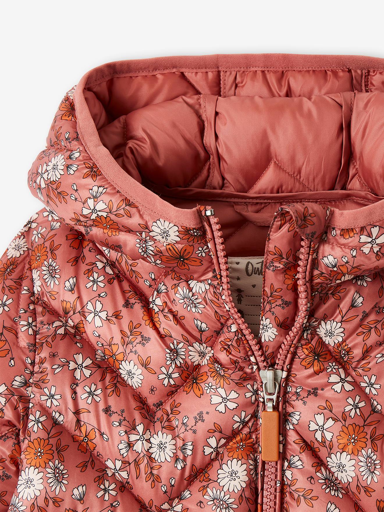Lightweight Padded Jacket with Hood & Printed Motifs for Girls - pink  medium all over printed, Girls