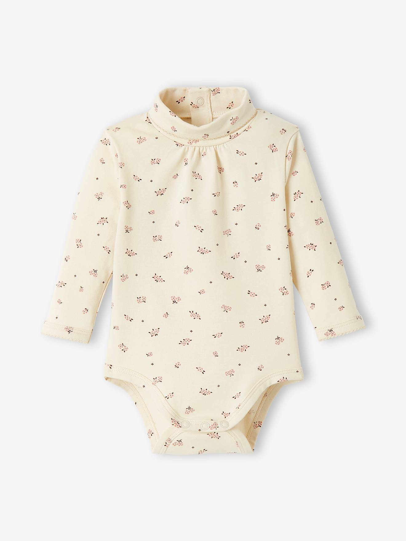 2-pack Puff-sleeved Bodysuits - Light beige/flowers - Kids