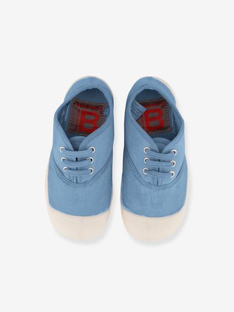 Cotton Canvas Trainers with Laces for Kids, by BENSIMON® denim blue+khaki+navy blue+white 